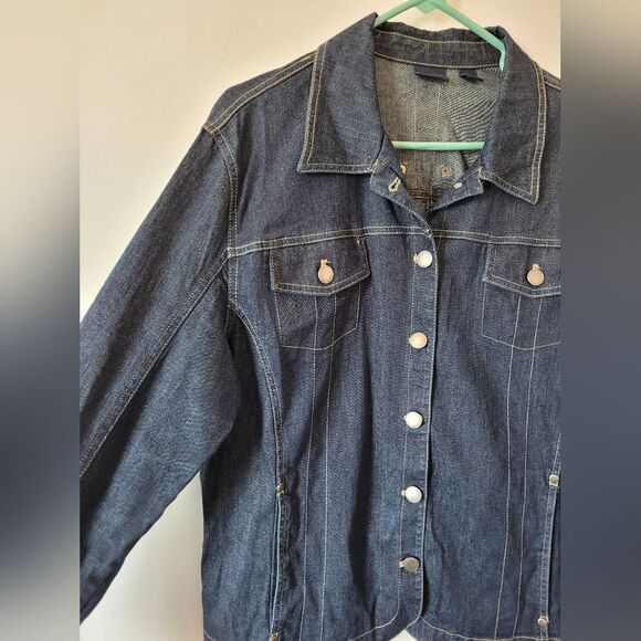 Westbound Denim Jean Jacket Dark Wash Trucker Americana Grunge 90s Western XL - Picture 6 of 10